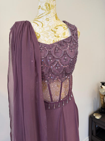 Ready-to-Wear Georgette Saree with Corset Blouse
