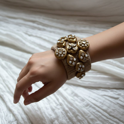 Handmade boho kundan Jute Bangle Jewelry