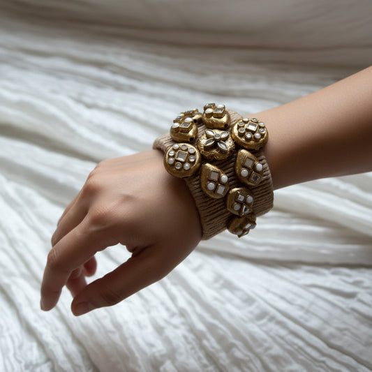 Handmade boho kundan Jute Bangle Jewelry