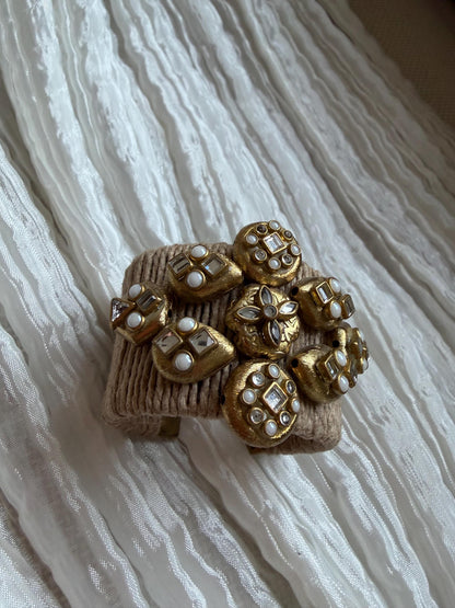 Handmade boho kundan Jute Bangle Jewelry