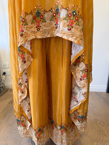 Mustard crape Kaftan Set