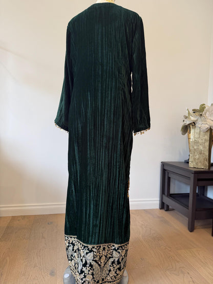 Emerald Green Velvet Indo Western Dress