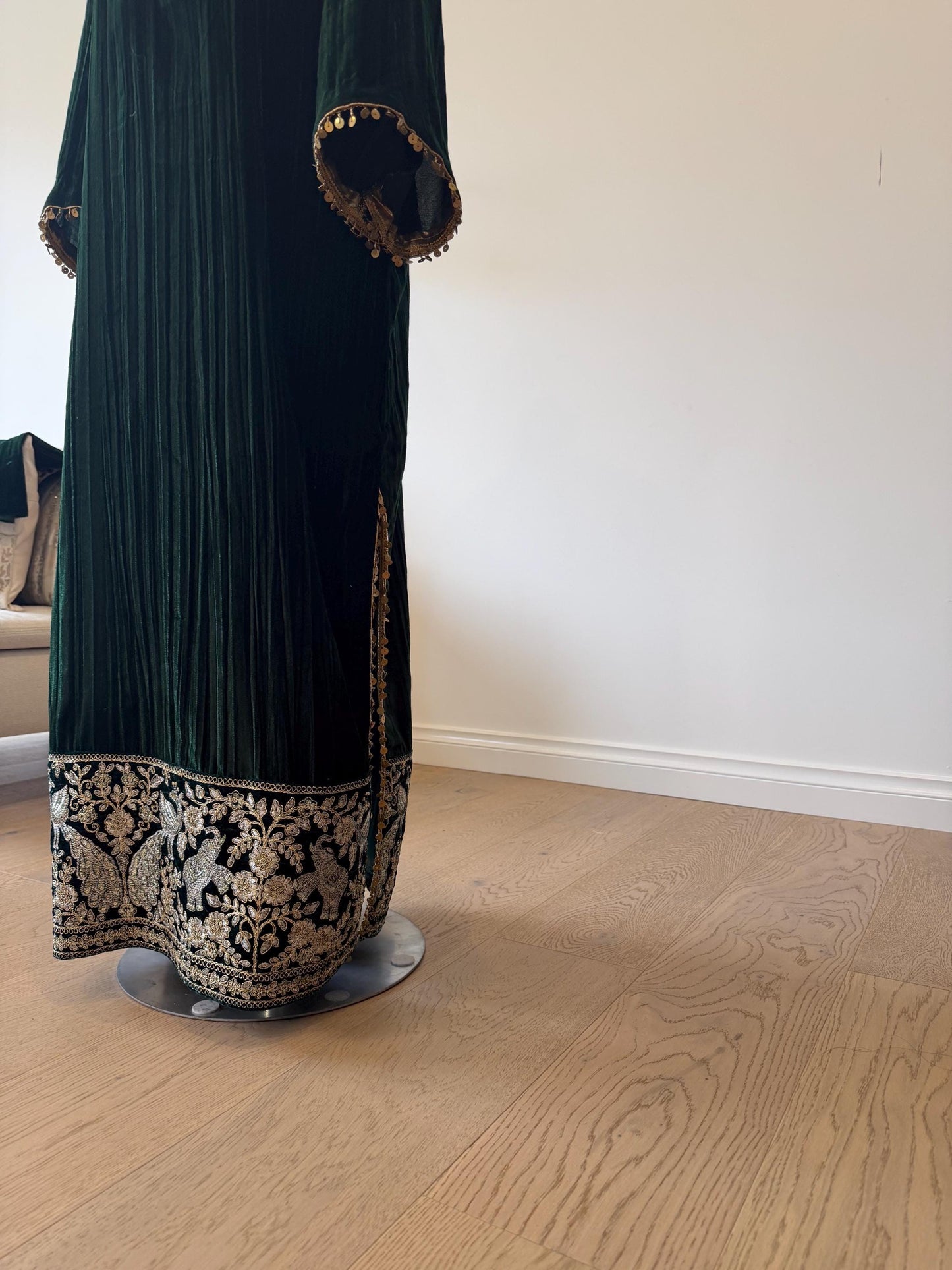 Emerald Green Velvet Indo Western Dress