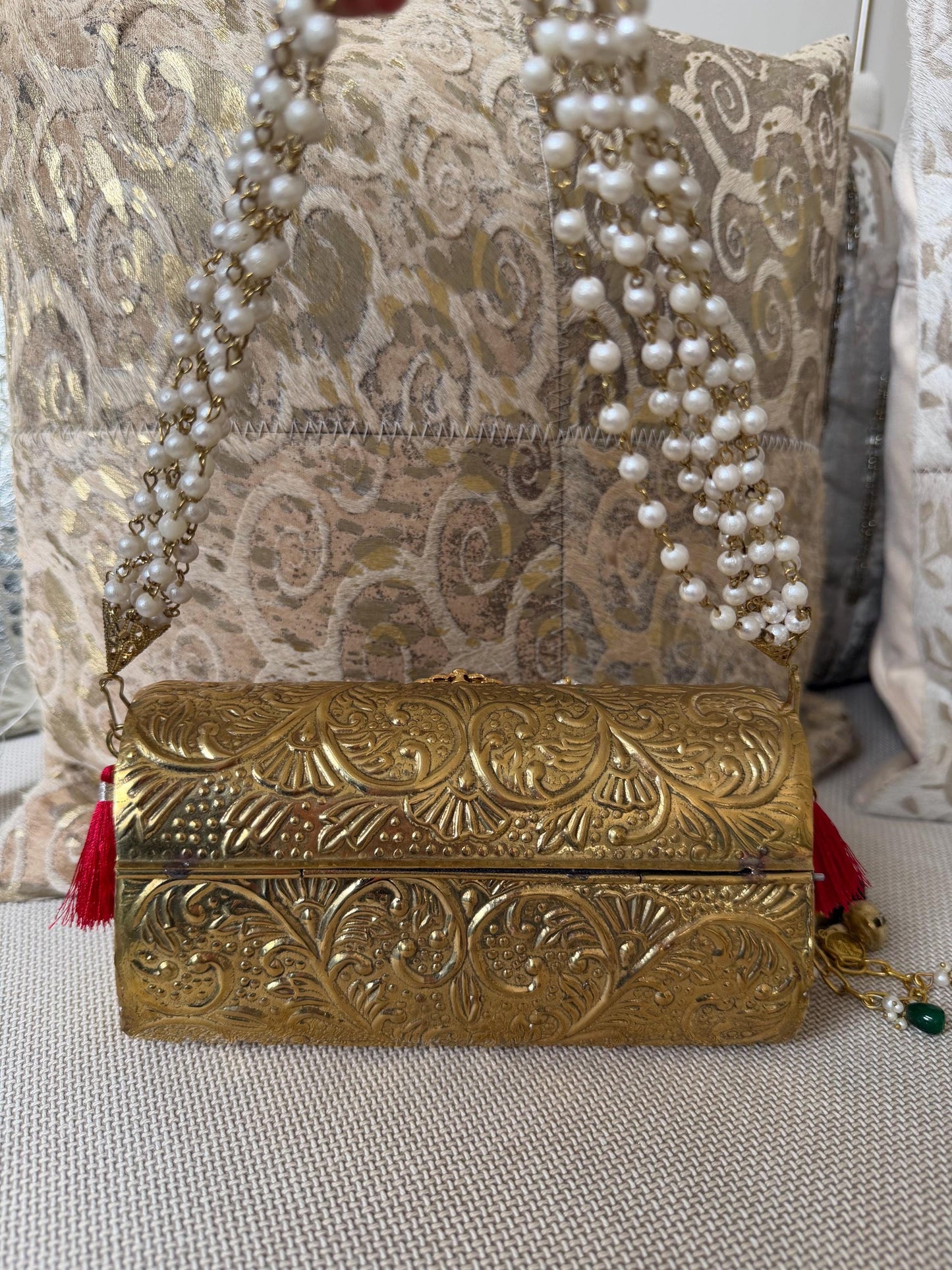 Antique Gold Metal Potli Bag