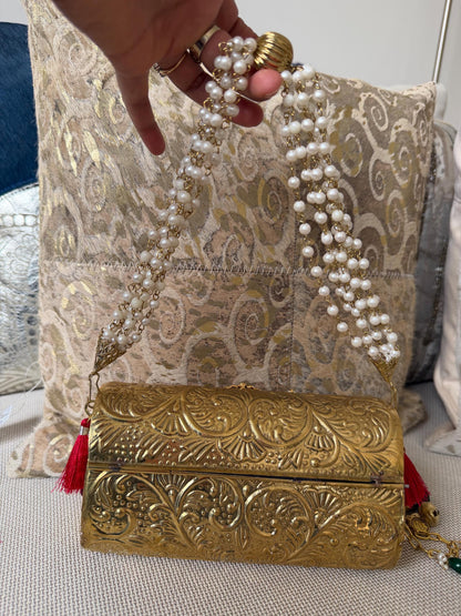 Antique Gold Metal Potli Bag