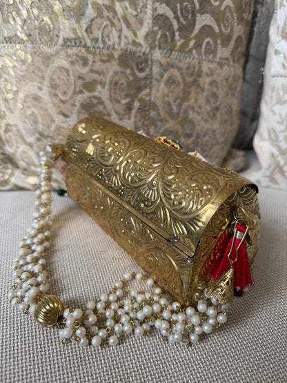 Antique Gold Metal Potli Bag