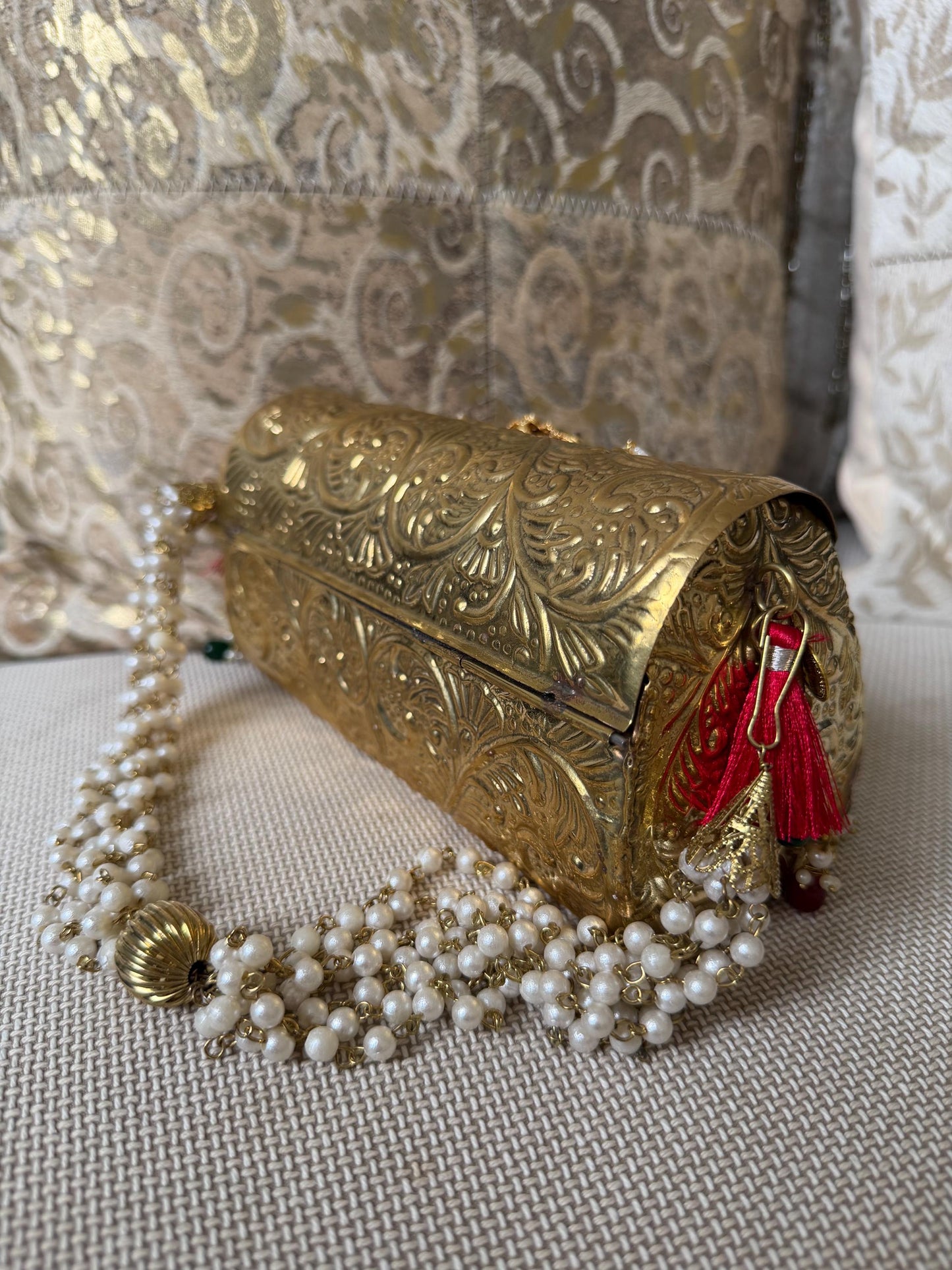 Antique Gold Metal Potli Bag