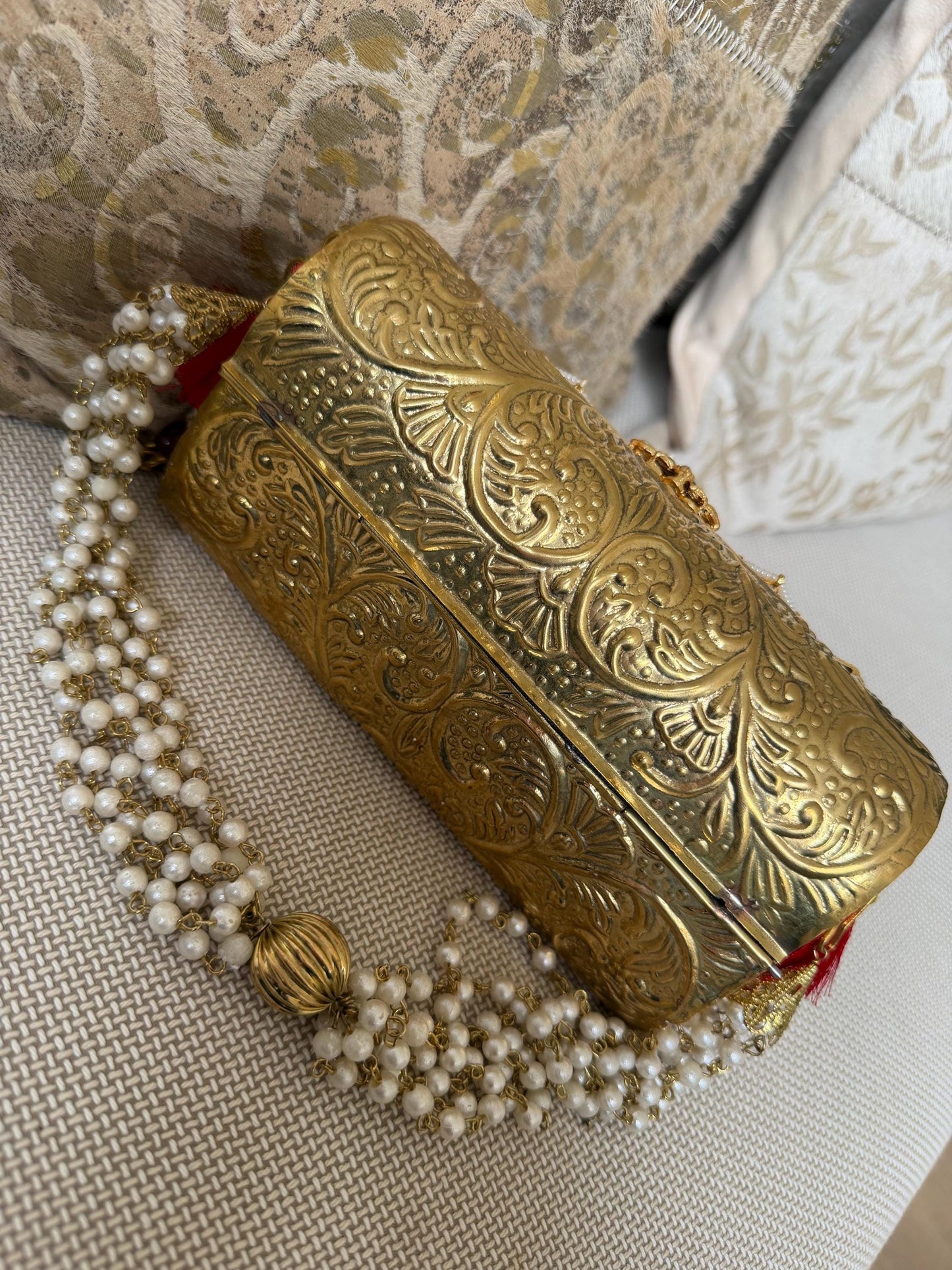 Antique Gold Metal Potli Bag