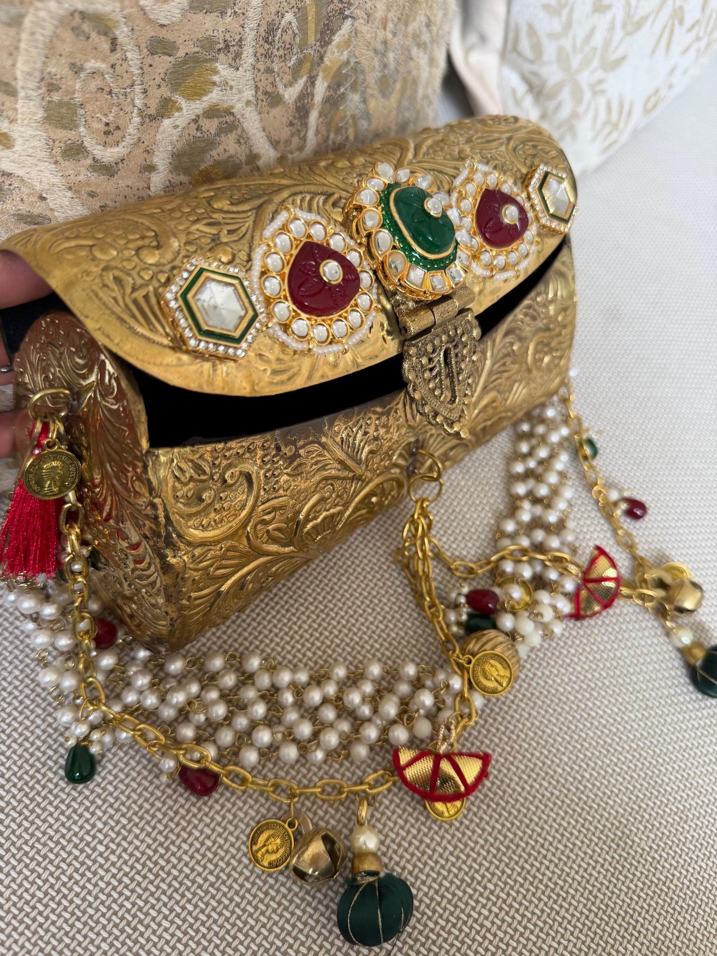 Antique Gold Metal Potli Bag