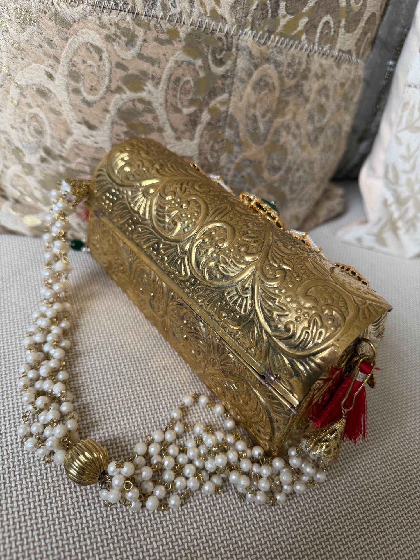Antique Gold Metal Potli Bag