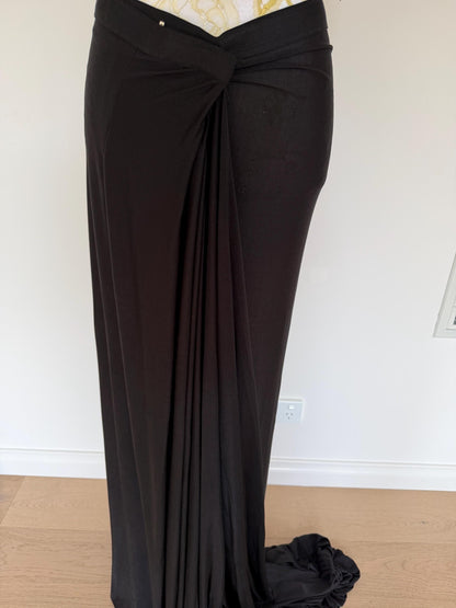 Black Lycra Pre-Draped Saree with Sequin Blouse & Net Jacket