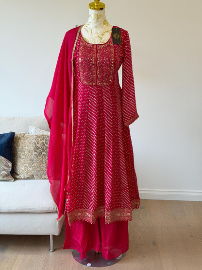 Fuchsia Pink Anarkali Suit Set with Dupatta