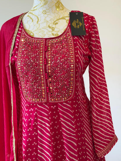 Fuchsia Pink Anarkali Suit Set with Dupatta