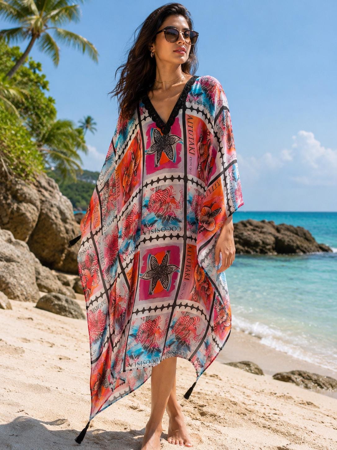 Designer Satin Georgette Kaftan Dress