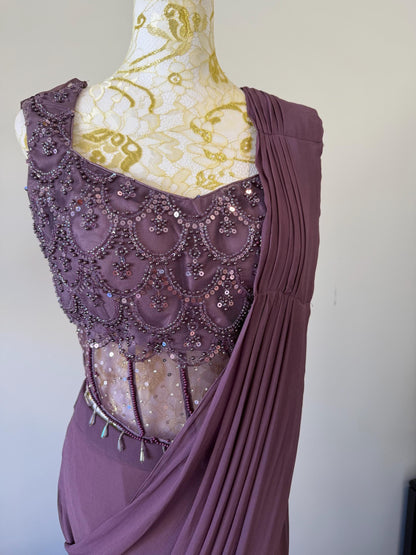 Ready-to-Wear Georgette Saree with Corset Blouse