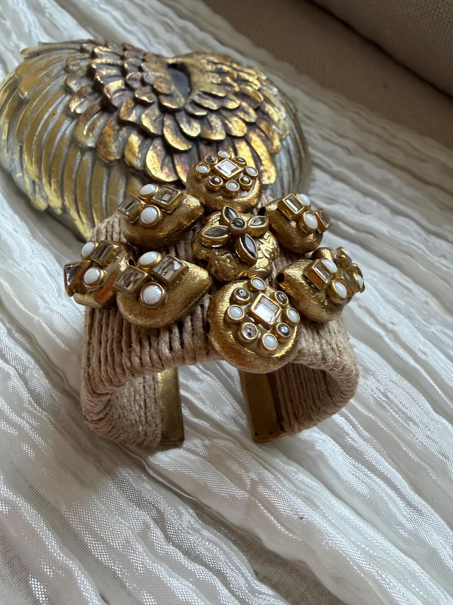 Handmade boho kundan Jute Bangle Jewelry