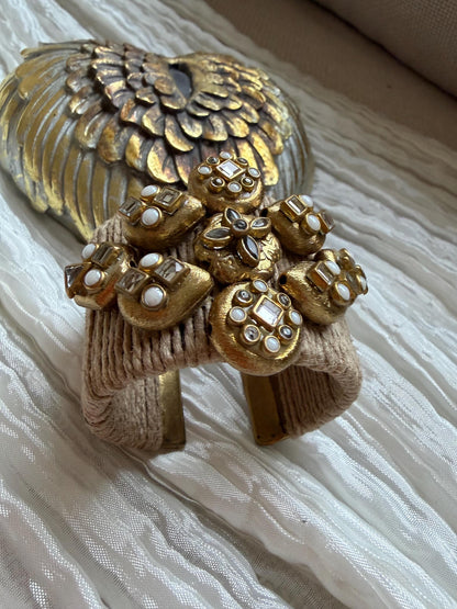 Handmade boho kundan Jute Bangle Jewelry