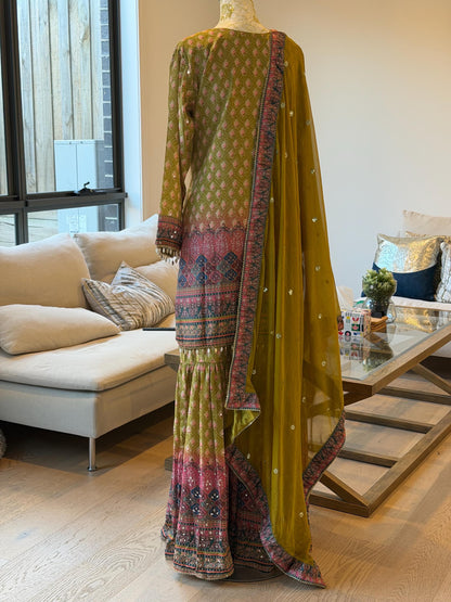 Mehendi Green Sharara Suit Set