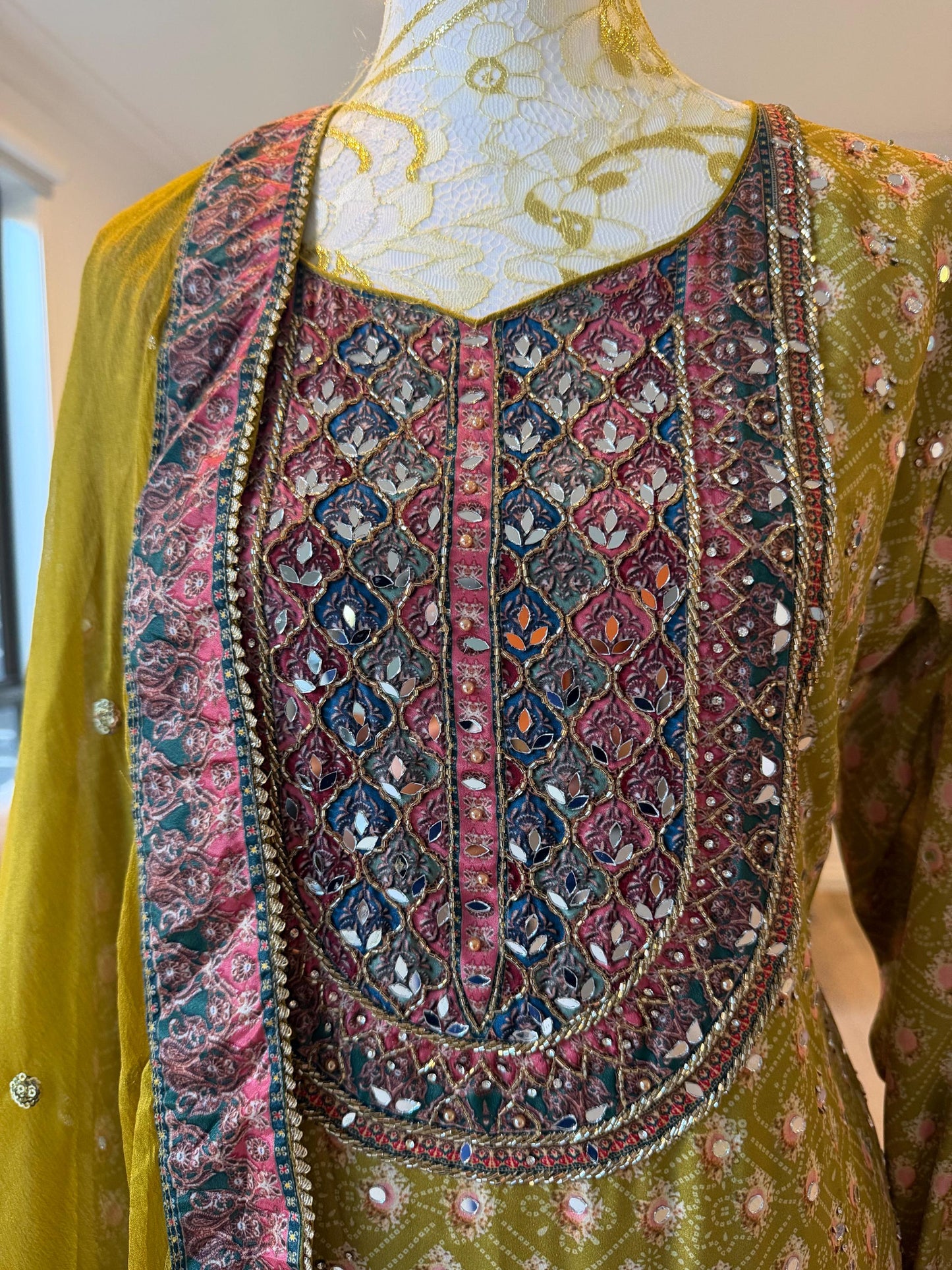 Mehendi Green Sharara Suit Set