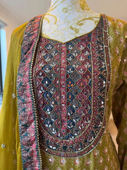 Mehendi Green Sharara Suit Set