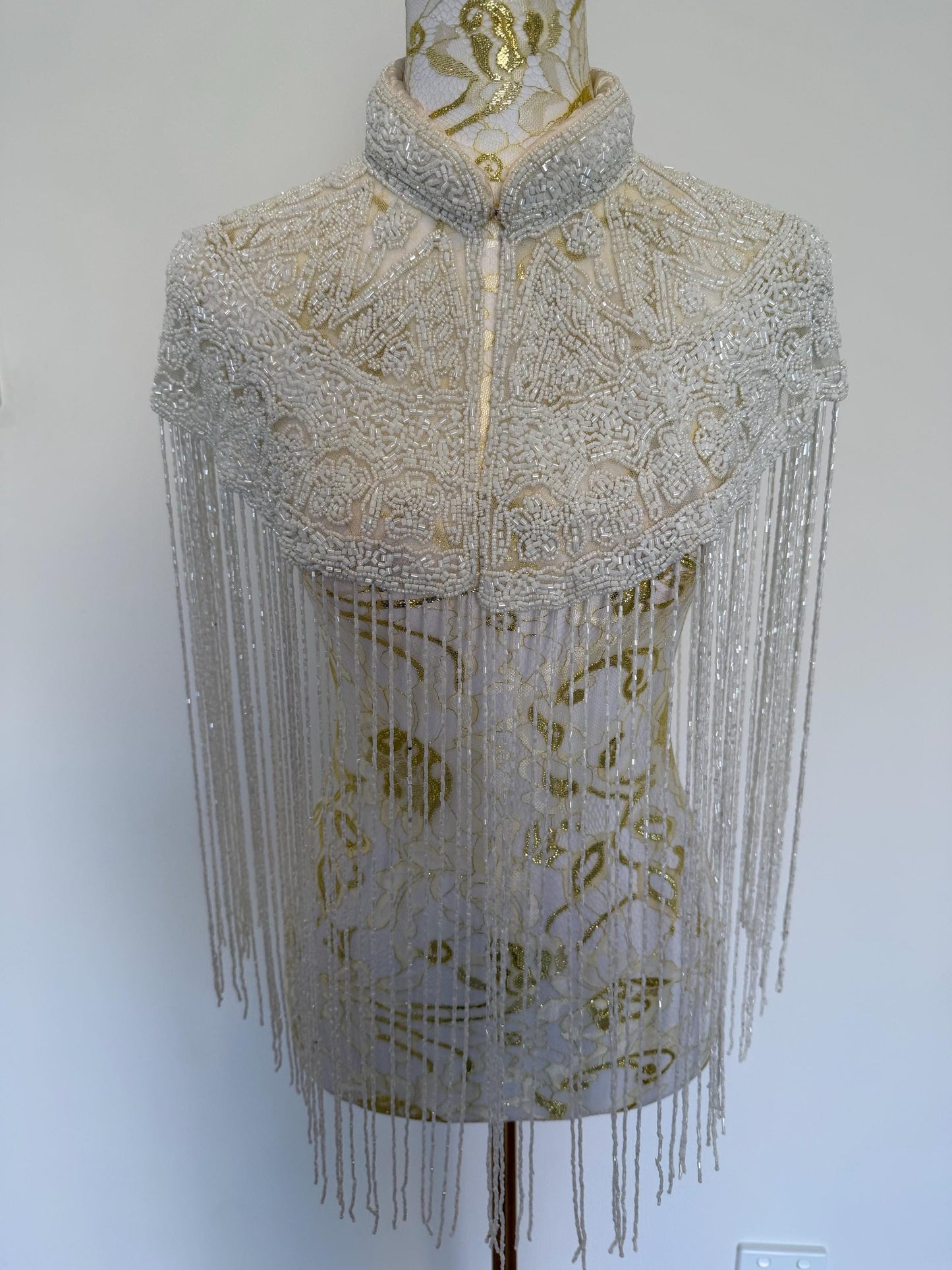 Ivory Beaded Fringe Caplete