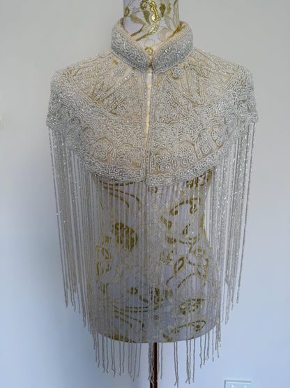 Ivory Beaded Fringe Caplete