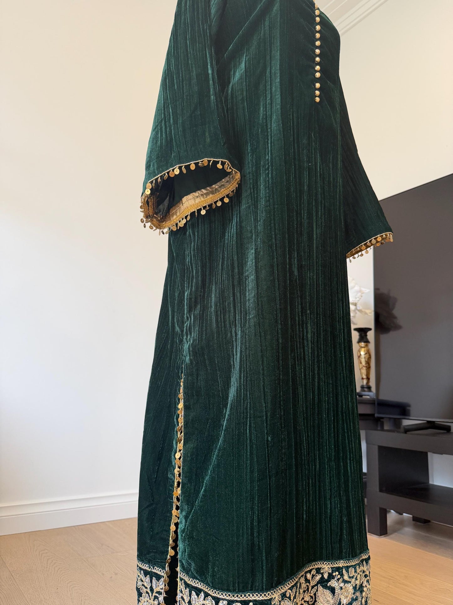 Emerald Green Velvet Indo Western Dress