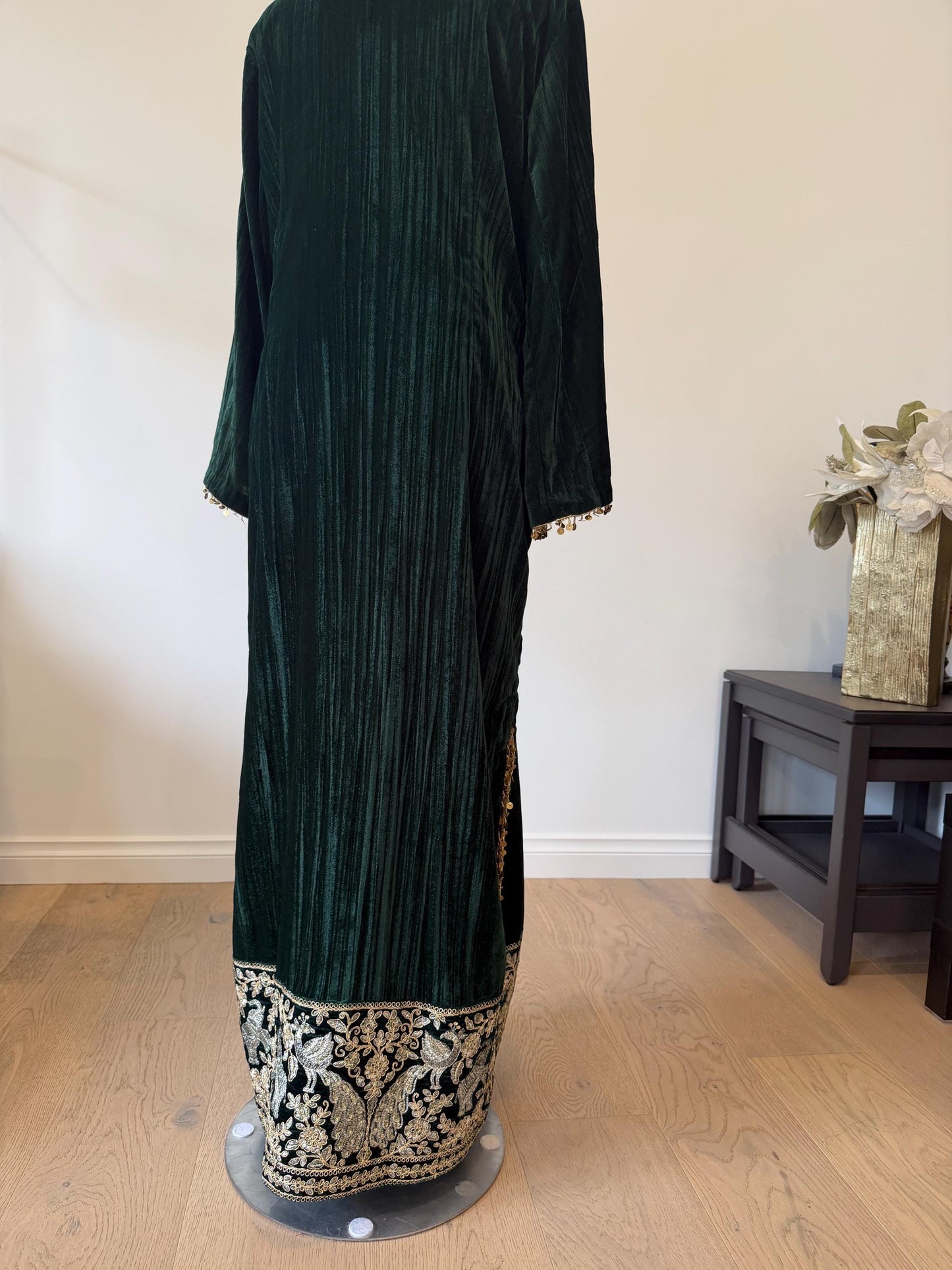 Emerald Green Velvet Indo Western Dress
