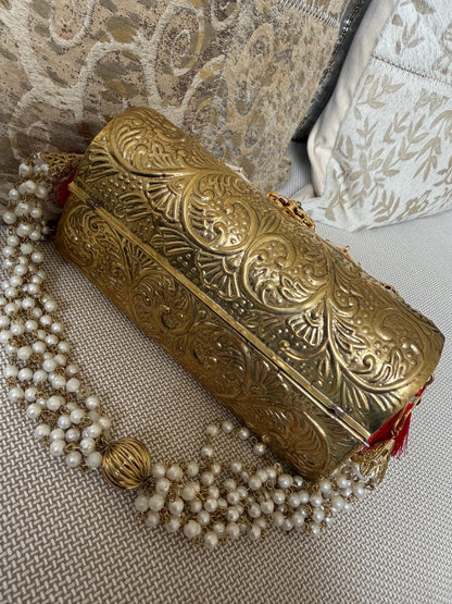 Antique Gold Metal Potli Bag