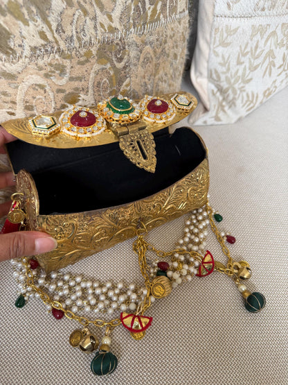 Antique Gold Metal Potli Bag