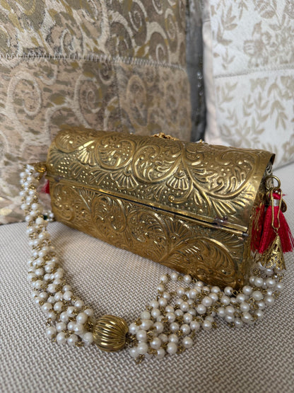 Antique Gold Metal Potli Bag