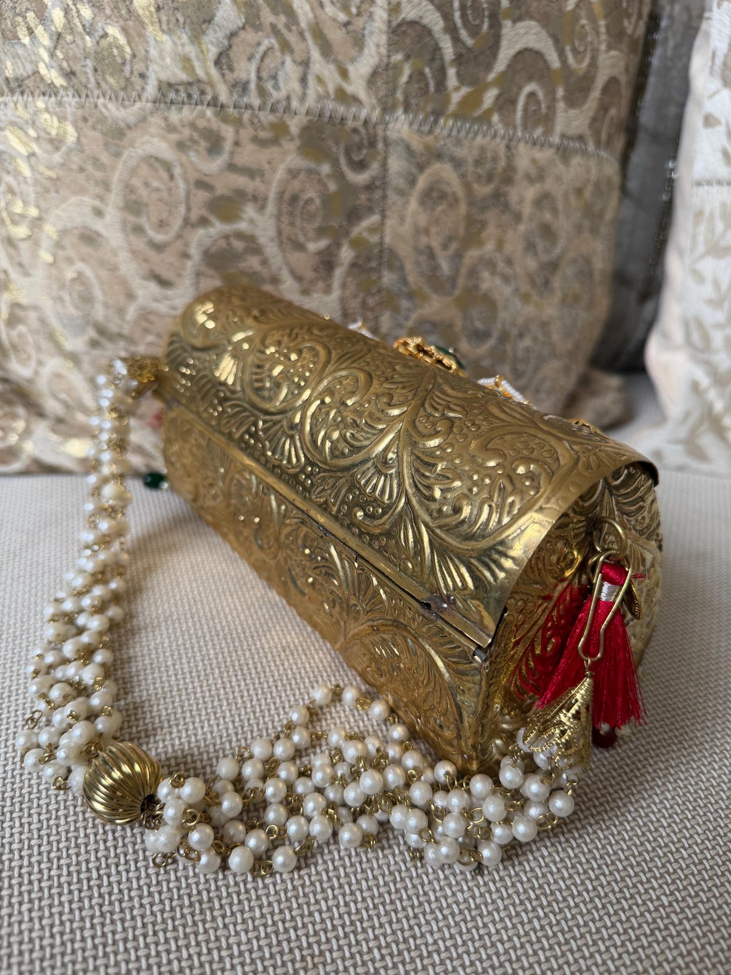 Antique Gold Metal Potli Bag