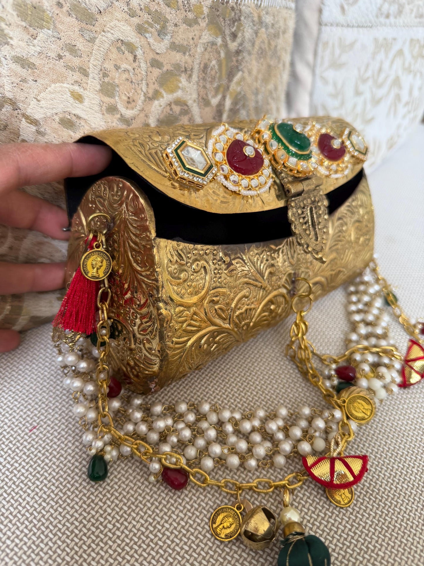 Antique Gold Metal Potli Bag