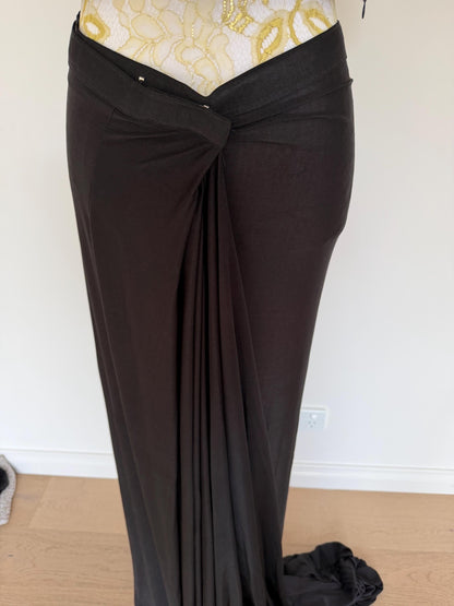 Black Lycra Pre-Draped Saree with Sequin Blouse & Net Jacket