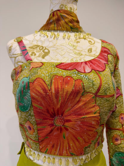 Bright Parrot Green Indo Western Palazzo Set