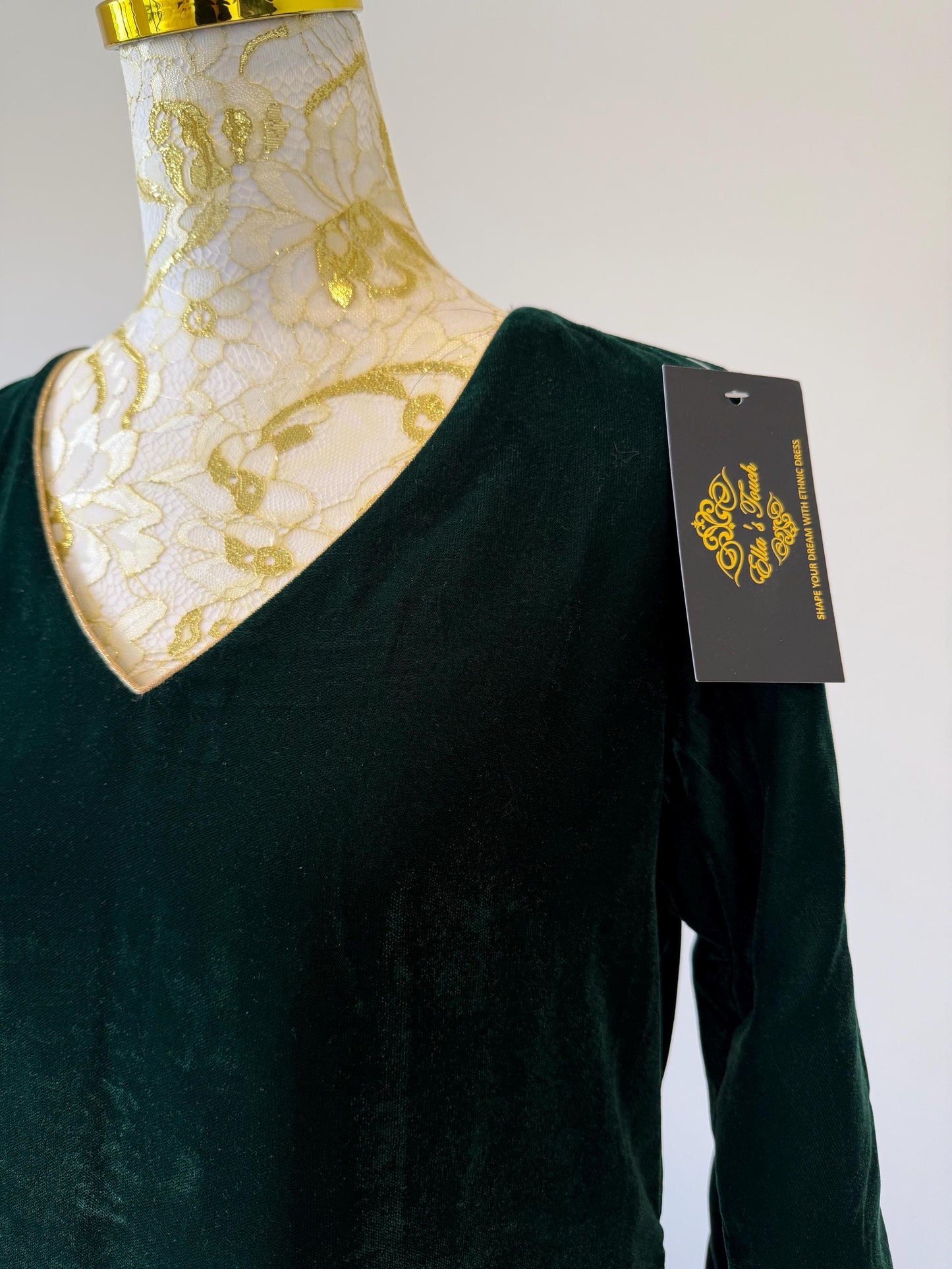 Emerald Green Velvet Kurta Set | Embroidered Pants | Festive Indo Western Wear