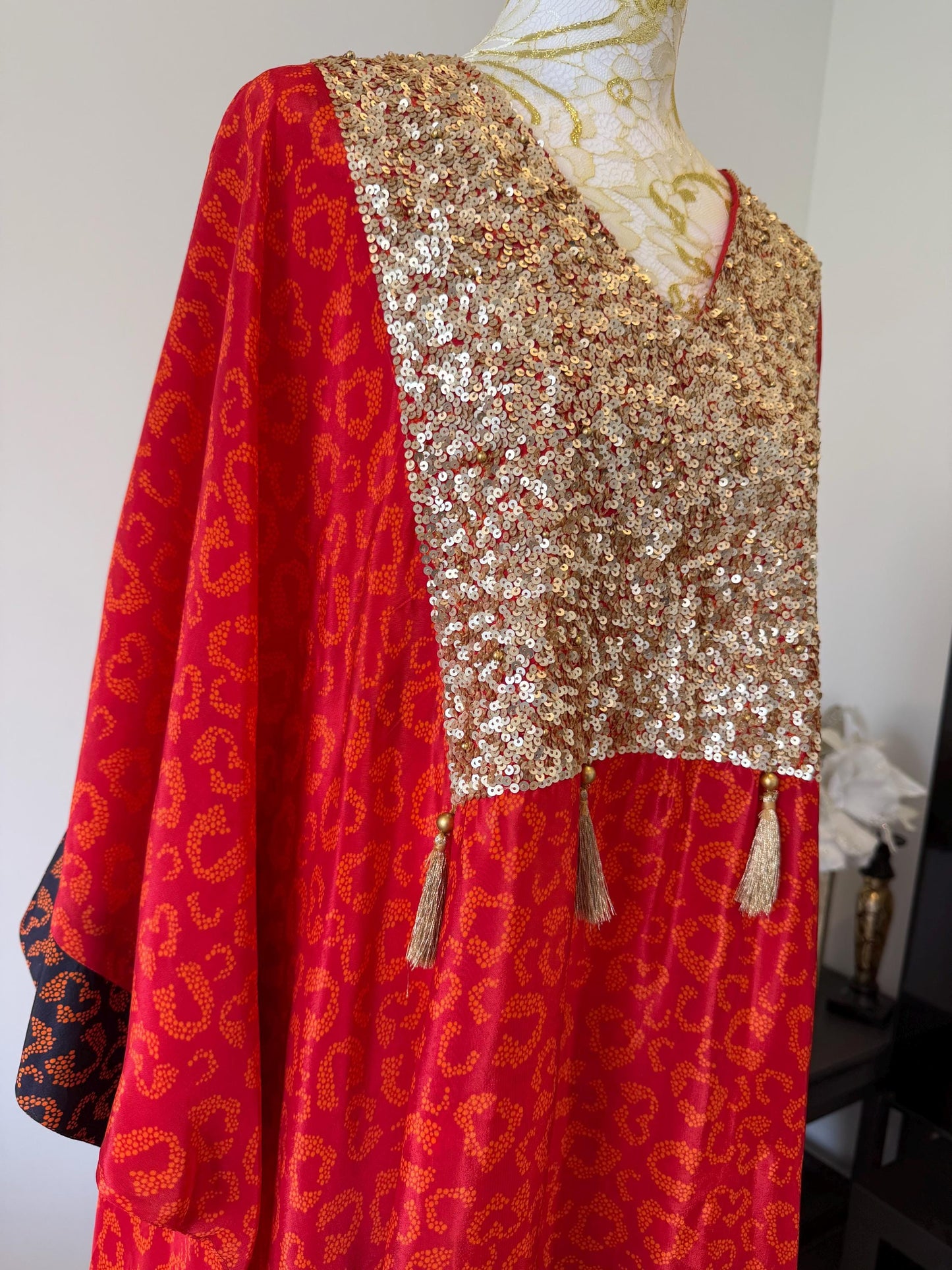 Indo Western Crepe Outfit with Sequins Tassels