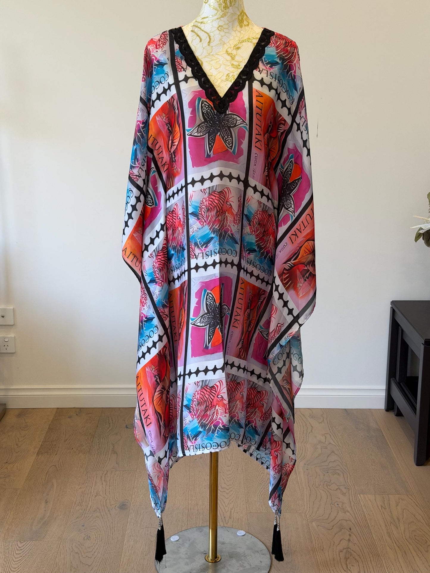 Designer Satin Georgette Kaftan Dress