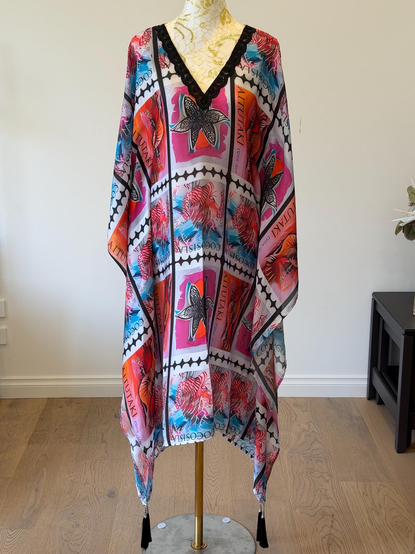 Designer Satin Georgette Kaftan Dress