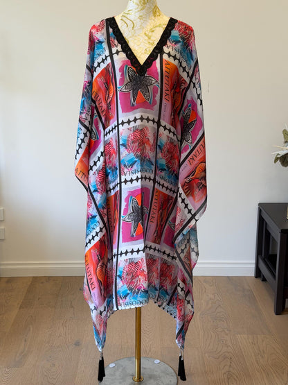Designer Satin Georgette Kaftan Dress