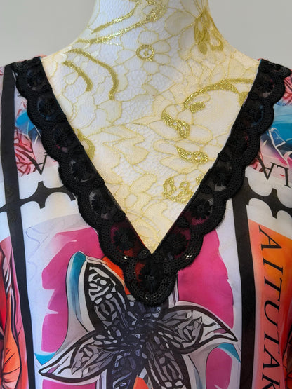 Designer Satin Georgette Kaftan Dress