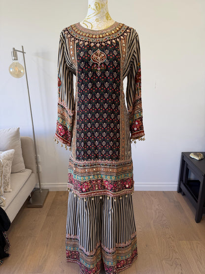 Black Crape Sharara Suit