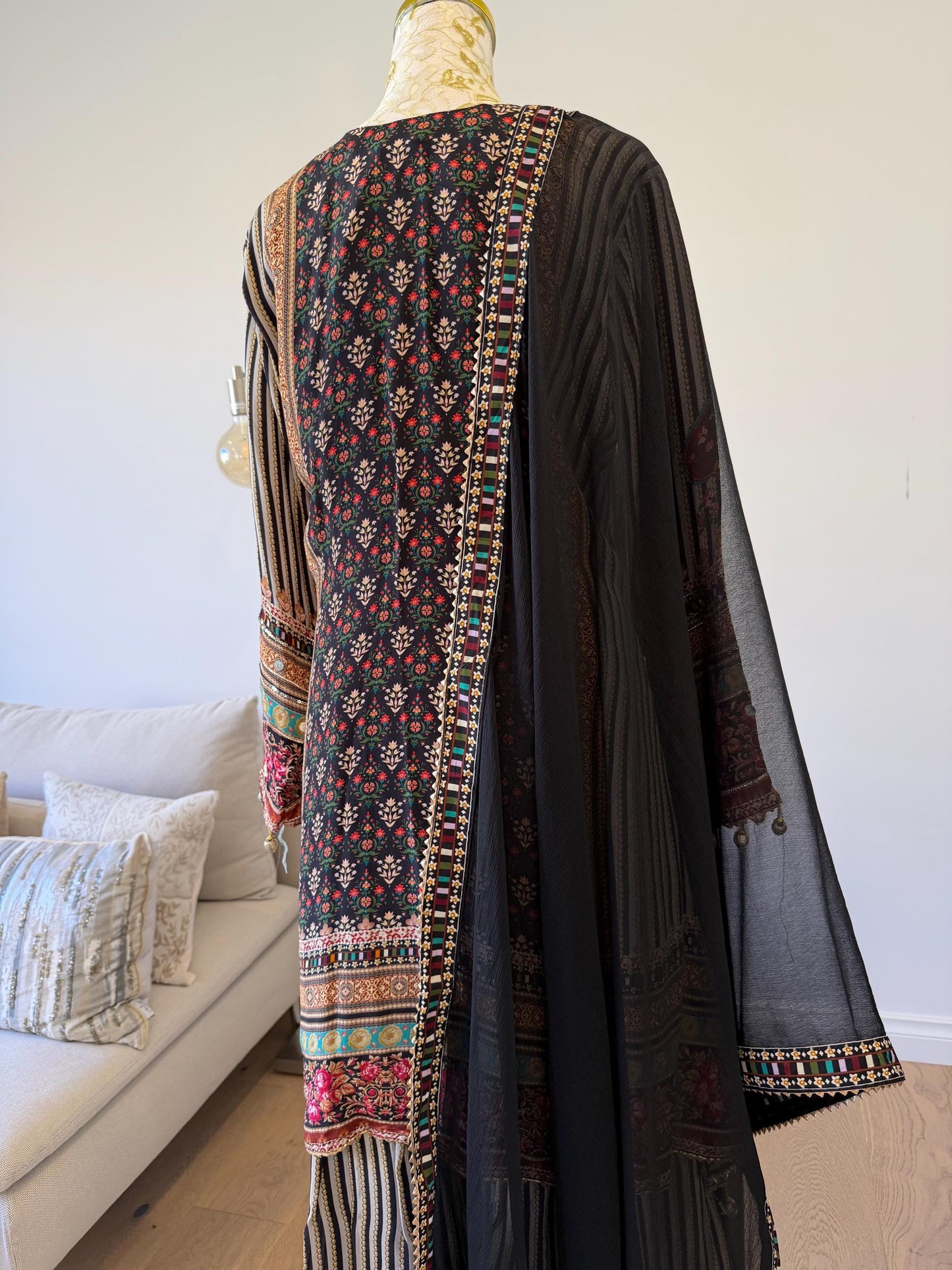 Black Crape Sharara Suit