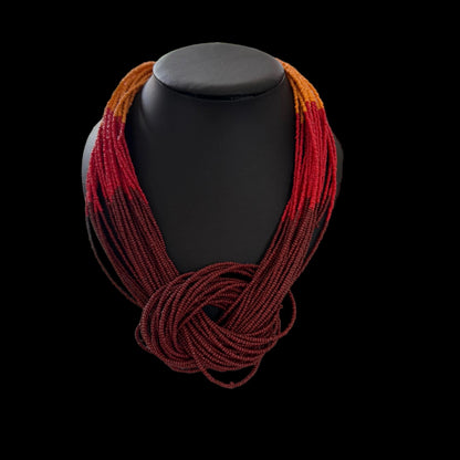 Multi Strand Beaded Necklace | Tribal Statement, Boho Layered