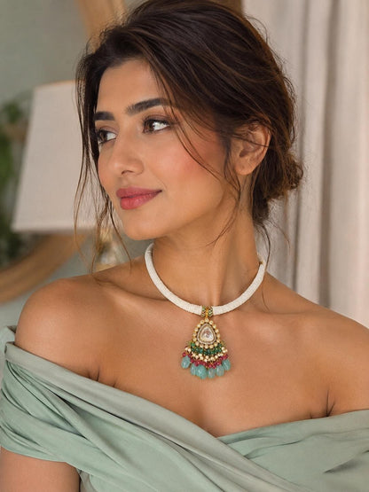 Pearl Choker Necklace Statement Set