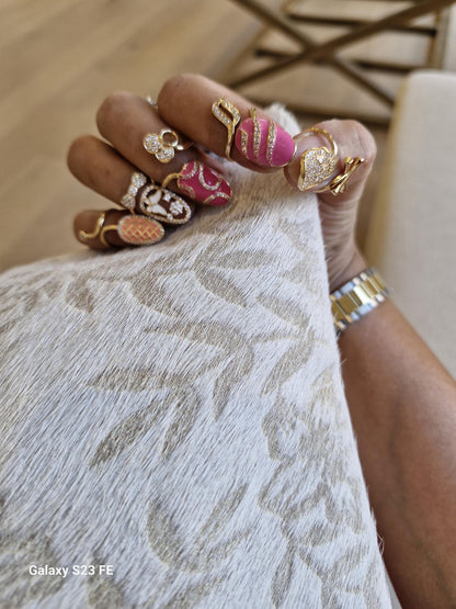 5 Pc Gold Nail Rings Set