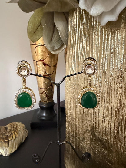 Emerald Green Statement Earrings