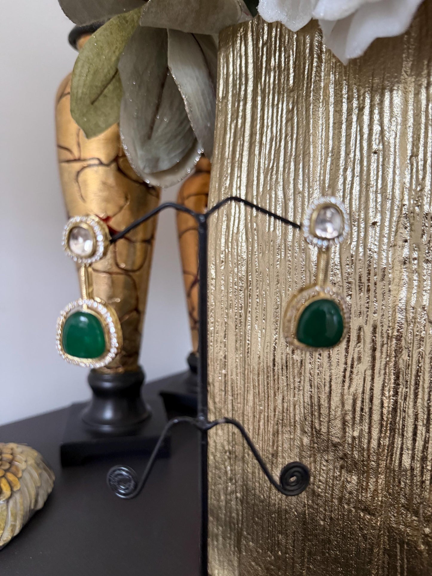 Emerald Green Statement Earrings