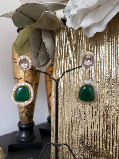 Emerald Green Statement Earrings