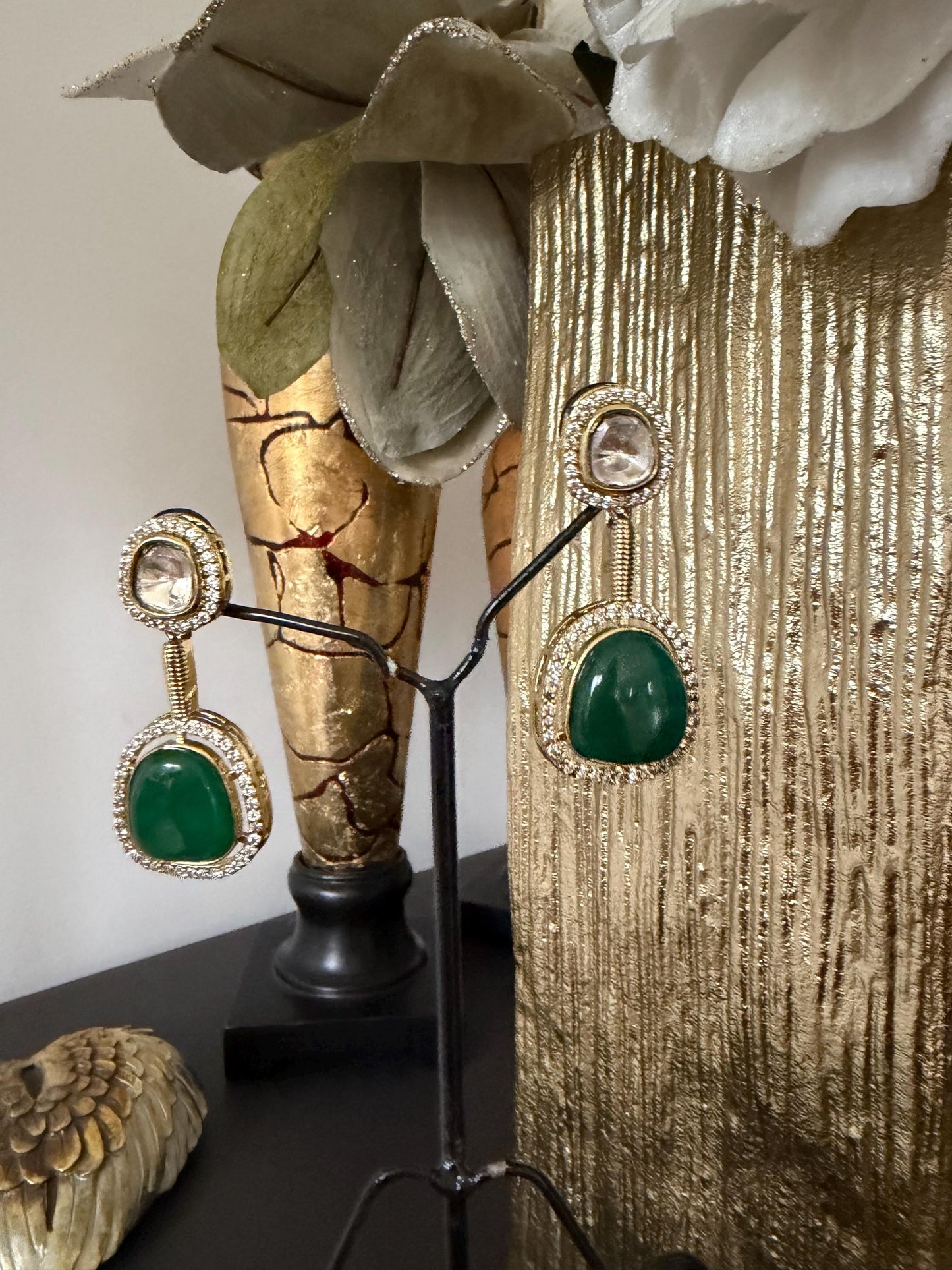 Emerald Green Statement Earrings
